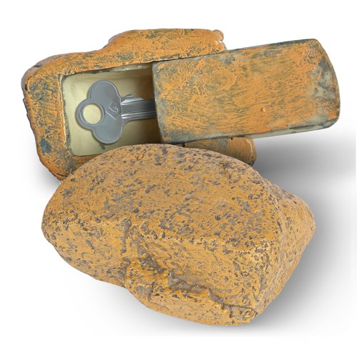 Hide key outside fake rock - outside,