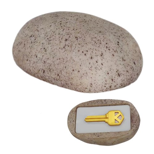 Hide key outside fake rock - key,