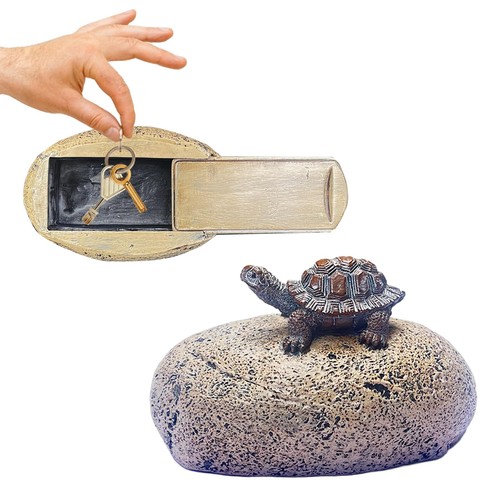 Hide key outside fake rock - fake,