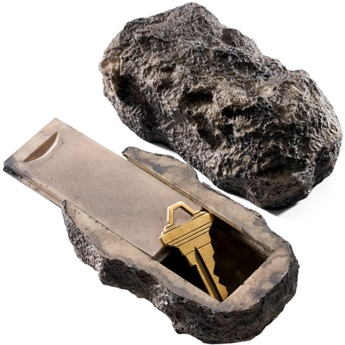 Hide key outside fake rock - outside,